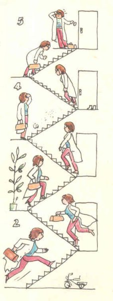 Врач бежит по лестнице